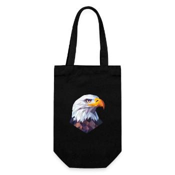 Eagle Head Low Poly Logo Design - Gift Bag for Bottles - black - Front