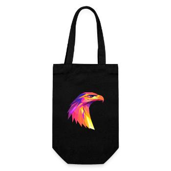 Eagle Head Low Poly Logo Design - Gift Bag for Bottles - black - Front