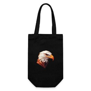 Eagle Head Low Poly Art Logo Design - Gift Bag for Bottles - black - Front