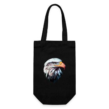 Eagle Head Low Poly Art Logo Design - Gift Bag for Bottles - black - Front
