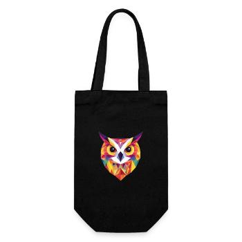 Low Poly Owl – modern design for the smart - Gift Bag for Bottles - black - Front