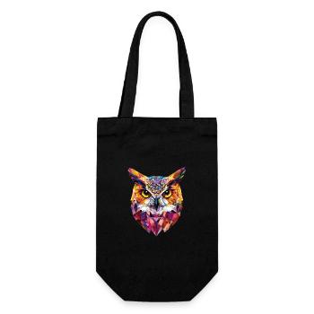 Low Poly Owl – modern design for the smart - Gift Bag for Bottles - black - Front