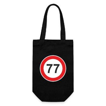 77. Seventy-Seven Years Gift Surprise - Gift Bag for Bottles - black - Front