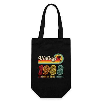 Vintage 1988, Cadeau D'anniversaire 35 Ans - Sac à bouteille - noir - Devant