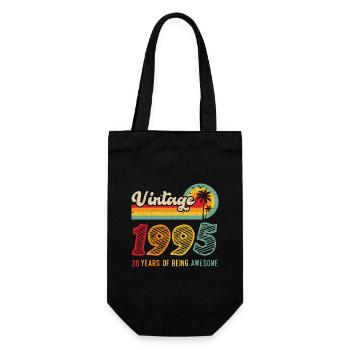 Vintage 1995, birthday gift 28 years - Gift Bag for Bottles - black - Front