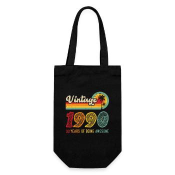 Vintage 1990, birthday gift 33 years - Gift Bag for Bottles - black - Front