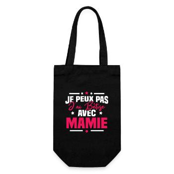 Je peux pas j'ai bêtise avec mamie - Sac à bouteille - noir - Devant