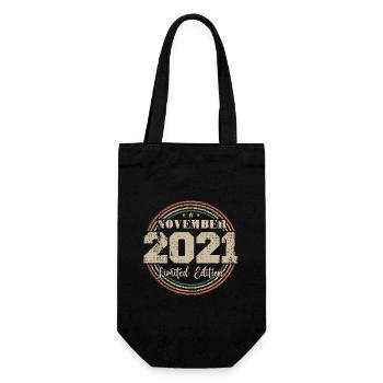 Cadeau D'anniversaire, Vintage Né En Novembre 2021 - Sac à bouteille - noir - Devant