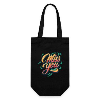 Miss You Boldly - Gift Bag for Bottles - black - Front