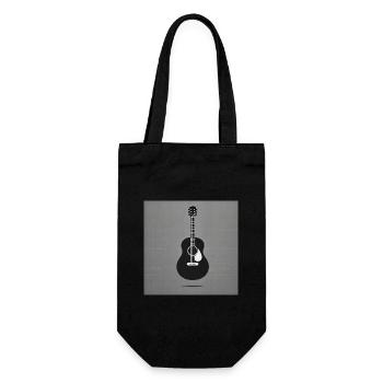Guitar - Vintage - Rock - Band - Freedom - Gift Bag for Bottles - black - Front