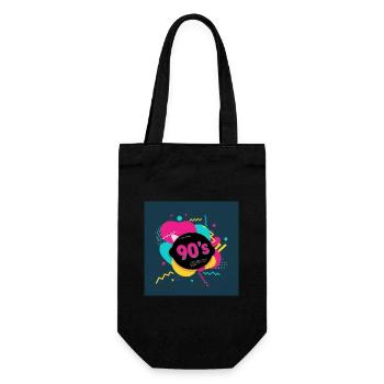 90er-Jahre-Vibes - Geschenkbeutel für Flaschen - Schwarz - Vorne