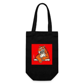 Smoking Tiger - Comic Vibes - Gift Bag for Bottles - black - Front
