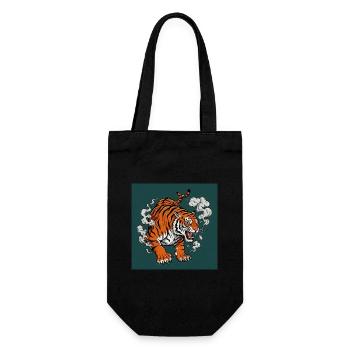 Gefährlicher Tiger - Comic Vibes - Geschenkbeutel für Flaschen - Schwarz - Vorne