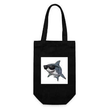 Requin cool avec lunettes de soleil - Sac à bouteille - noir - Devant