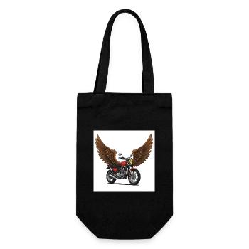 Futuristisches Motorrad mit Flügeln - Geschenkbeutel für Flaschen - Schwarz - Vorne