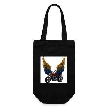 Futuristic motorcycle with wings - Gift Bag for Bottles - black - Front