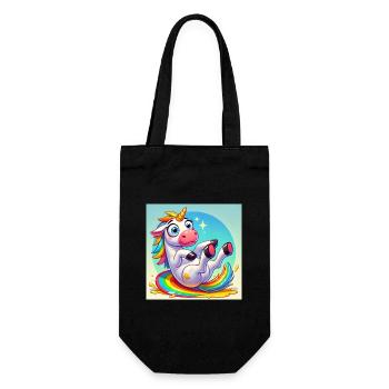 Funny Unicorn - Magic, Glitter and Fun - Gift Bag for Bottles - black - Front