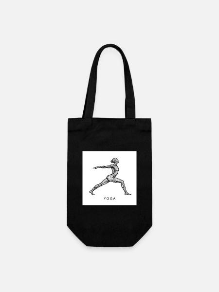 Yoga - Geschenkbeutel für Flaschen - Schwarz