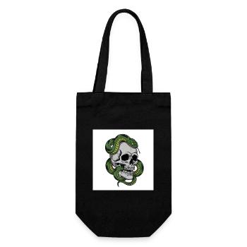 Crâne et serpent – Symbole de la mort - Sac à bouteille - noir - Devant