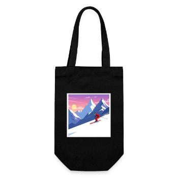 Experience the beauty of the mountains: Skiing - Gift Bag for Bottles - black - Front