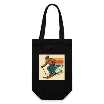 Skiing: Experience fun and adventure in the snow - Gift Bag for Bottles - black - Front