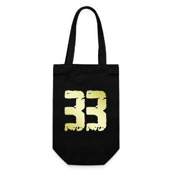 33 Zahl Vintage - Geschenkbeutel für Flaschen - Schwarz - Vorne