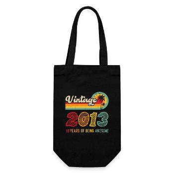 Vintage 2010, birthday gift 13 years - Gift Bag for Bottles - black - Front