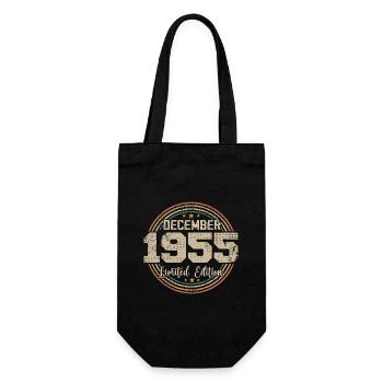 Die Legenden wurden im Dezember 1955 - 1955 geboren - Geschenkbeutel für Flaschen - Schwarz - Vorne