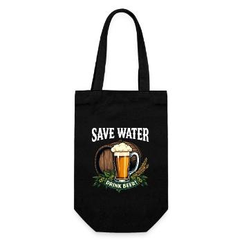 SAVE WATER DRINK BEER - Geschenkbeutel für Flaschen - Schwarz - Vorne