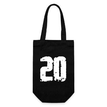 20 Zahl Vintage - Geschenkbeutel für Flaschen - Schwarz - Vorne