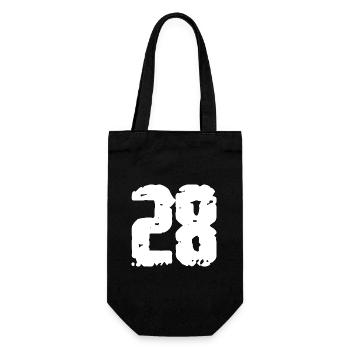 28 Zahl Vintage - Geschenkbeutel für Flaschen - Schwarz - Vorne