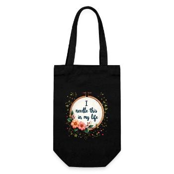 I Needle This in My Life - Sticken Stickkunst - Geschenkbeutel für Flaschen - Schwarz - Vorne