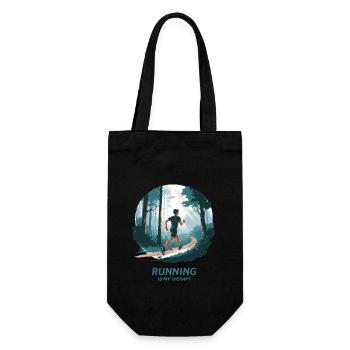 Running is My Therapy – Laufen in der Natur - Geschenkbeutel für Flaschen - Schwarz - Vorne