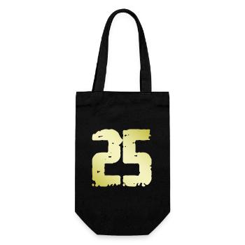 25 Zahl Vintage - Geschenkbeutel für Flaschen - Schwarz - Vorne