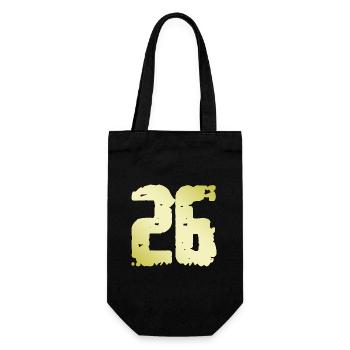 26 Zahl Vintage - Geschenkbeutel für Flaschen - Schwarz - Vorne