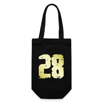 28 Zahl Vintage - Geschenkbeutel für Flaschen - Schwarz - Vorne