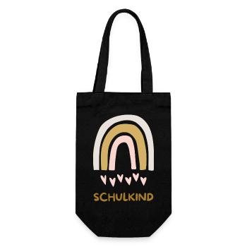 Schulkind / Einschulung - Geschenkbeutel für Flaschen - Schwarz - Vorne