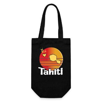 Beautiful souvenir gift idea of the map of Tahiti - Gift Bag for Bottles - black - Front