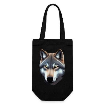 Wolf - Geschenkbeutel für Flaschen - Schwarz - Vorne