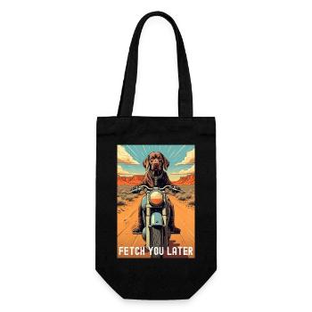 Labrador Retriever Riding a Motorcycle - Gift Bag for Bottles - black - Front