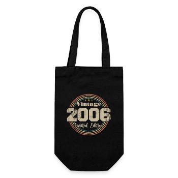 2006 Retro Vintage Birthday Born In - 2006 - Gift Bag for Bottles - black - Front