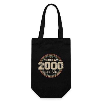 2000 Retro Vintage Birthday Born In - 2000 - Gift Bag for Bottles - black - Front