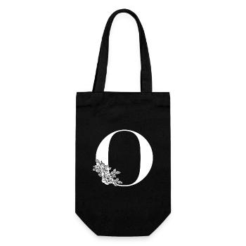 Letter O - Gift Bag for Bottles - black - Front