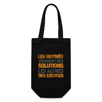 Les motivés trouvent des solutions - Sac à bouteille - noir - Devant