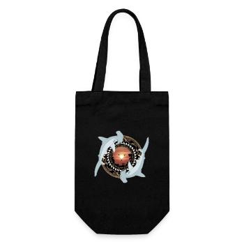 Hammerhead Shark Hawaiian - Gift Bag for Bottles - black - Front