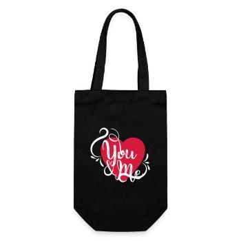 YOU AND ME - Geschenkbeutel für Flaschen - Schwarz - Vorne