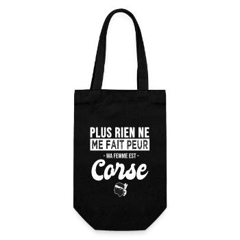 Corse cadeau couple Humour Femme corse - Sac à bouteille - noir - Devant