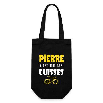 Pierre vélo c est moi les cuisses humour velo - Sac à bouteille - noir - Devant