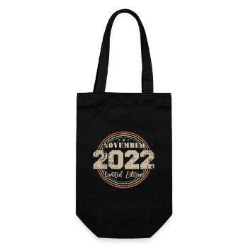 Geburtstagsgeschenk, Jahrgang Geboren November 2022 - Geschenkbeutel für Flaschen - Schwarz - Vorne