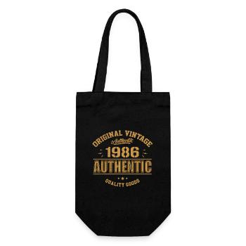 Authentic 1986 Original 1986 Birthday Gift - Gift Bag for Bottles - black - Front
